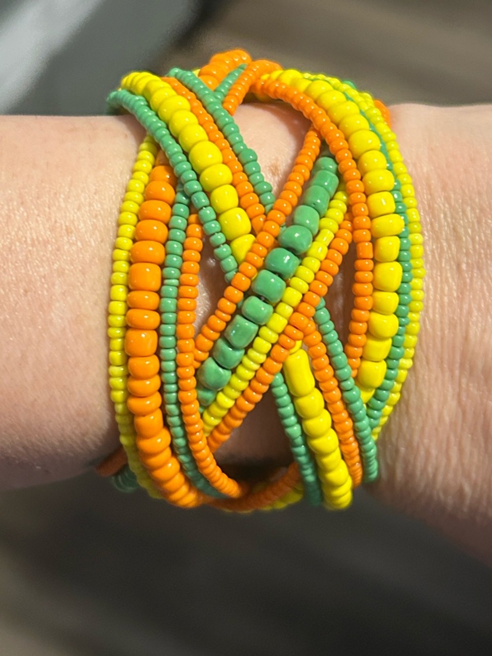Beaded boho adjustable bracelet NWOT